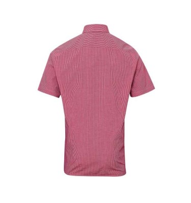 MEN'S SHORT SLEEVE GINGHAM COTTON MICROCHECK SHIRT