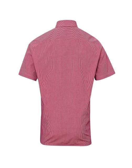 MEN'S SHORT SLEEVE GINGHAM COTTON MICROCHECK SHIRT