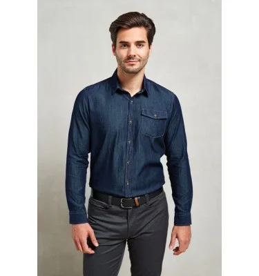 MEN’S JEANS STITCH DENIM SHIRT