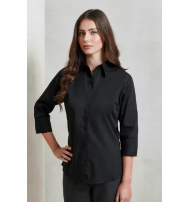 WOMEN'S POPLIN 3/4 SLEEVE BLOUSE