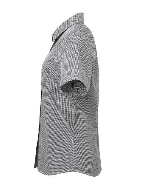 WOMEN'S SHORT SLEEVE GINGHAM MICROCHECK SHIRT