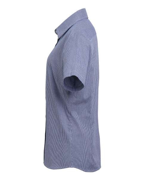 WOMEN'S SHORT SLEEVE GINGHAM MICROCHECK SHIRT