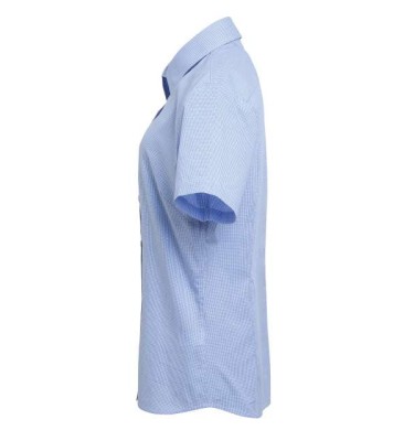 WOMEN'S SHORT SLEEVE GINGHAM MICROCHECK SHIRT