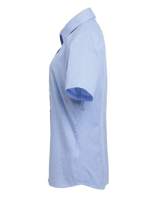WOMEN'S SHORT SLEEVE GINGHAM MICROCHECK SHIRT
