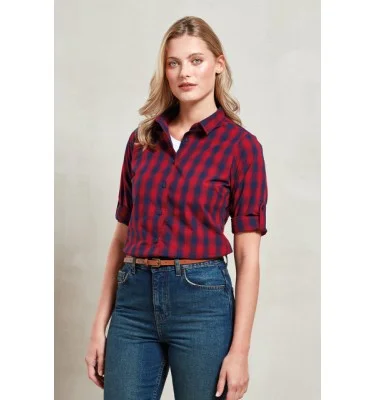 'MULLIGAN' CHECK - WOMEN'S LONG SLEEVE COTTON SHIRT