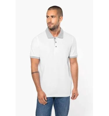 MEN'S TWO-TONE PIQUÉ POLO SHIRT