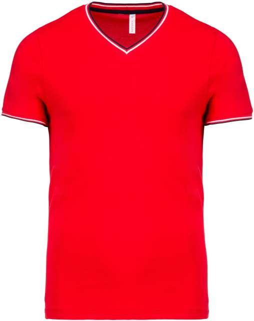 MEN'S PIQUÉ KNIT V-NECK T-SHIRT