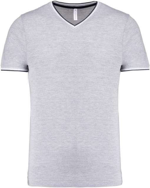 MEN'S PIQUÉ KNIT V-NECK T-SHIRT