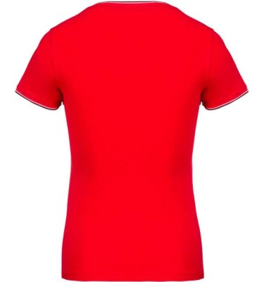 LADIES' PIQUÉ KNIT V-NECK T-SHIRT