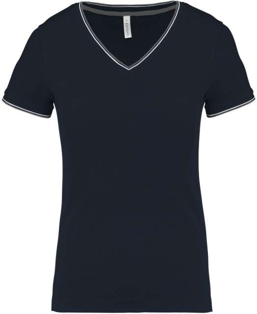LADIES' PIQUÉ KNIT V-NECK T-SHIRT