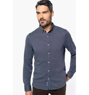 LONG-SLEEVED JACQUARD KNIT SHIRT