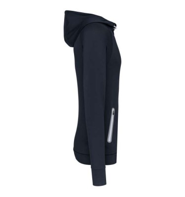 ZIP NECK HOODED SPORTS SWEATSHIRT