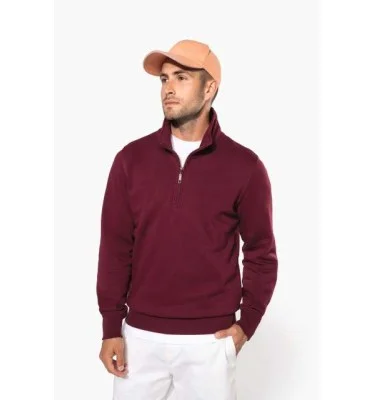 ZIPPED NECK SWEATSHIRT