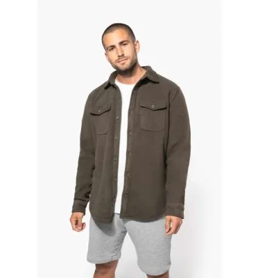 SHERPA-LINED FLEECE OVERSHIRT