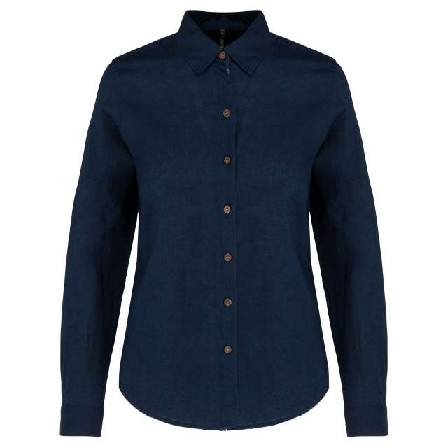 LADIES' LONG SLEEVE LINEN AND COTTON SHIRT