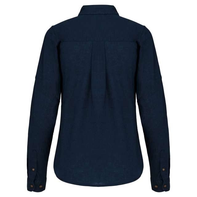 LADIES' LONG SLEEVE LINEN AND COTTON SHIRT