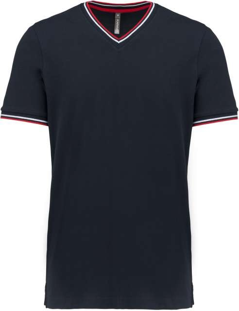MEN'S PIQUÉ KNIT V-NECK T-SHIRT