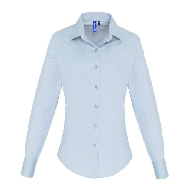 WOMEN'S STRETCH-FIT COTTON POPLIN LONG SLEEVE SHIRT