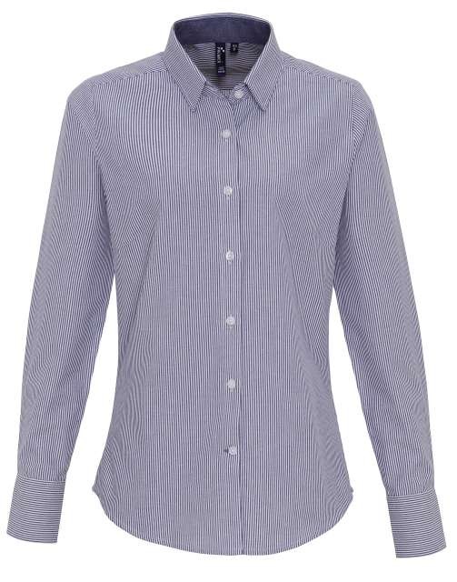 WOMEN'S COTTON RICH OXFORD STRIPES SHIRT