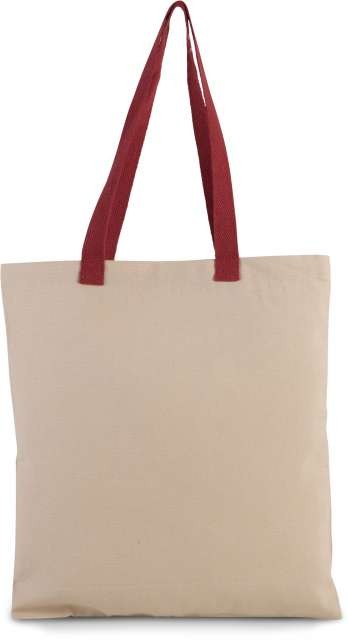 FLAT CANVAS SHOPPER WITH CONTRAST HANDLE