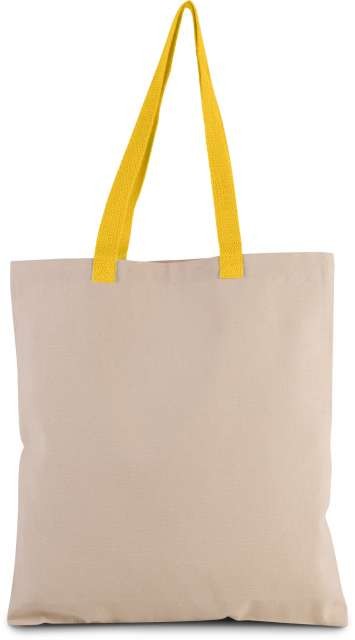 FLAT CANVAS SHOPPER WITH CONTRAST HANDLE