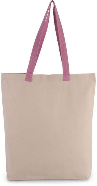 SHOPPER BAG WITH GUSSET AND CONTRAST COLOUR HANDLE