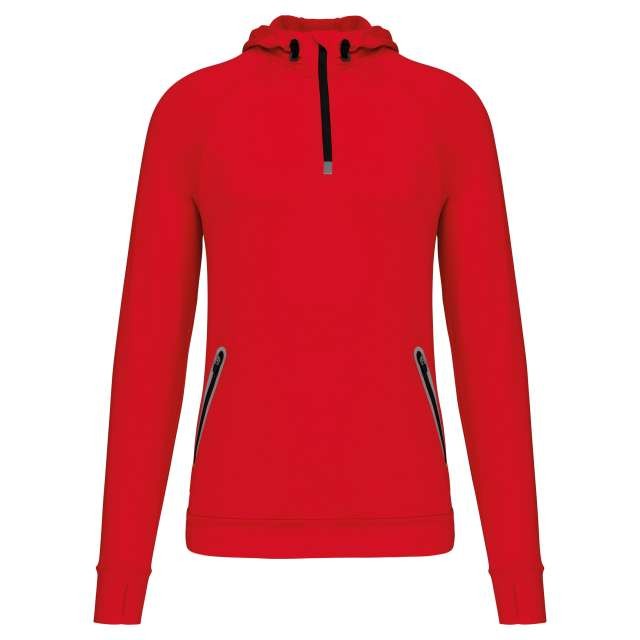 ZIP NECK HOODED SPORTS SWEATSHIRT