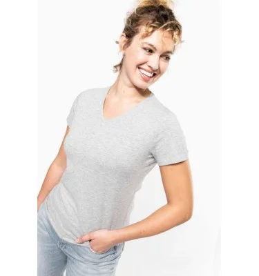 LADIES' SHORT-SLEEVED V-NECK T-SHIRT