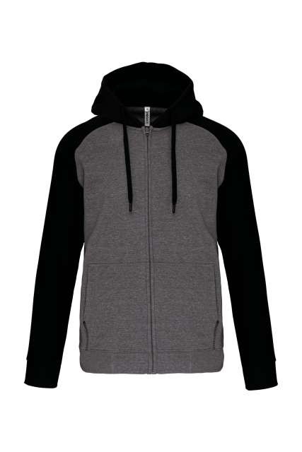 UNISEX TWO-TONE ZIPPED HOODED FLEECE JACKET