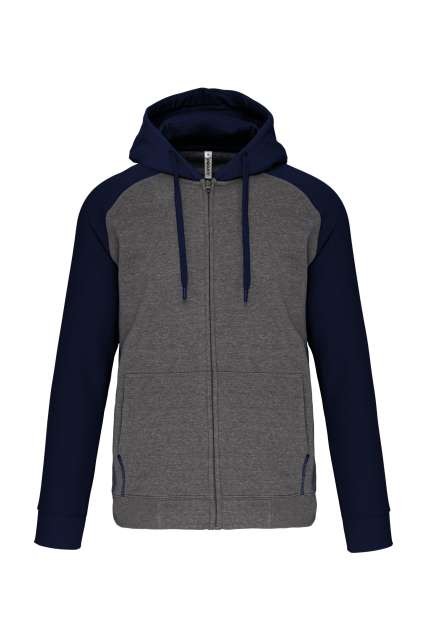 UNISEX TWO-TONE ZIPPED HOODED FLEECE JACKET