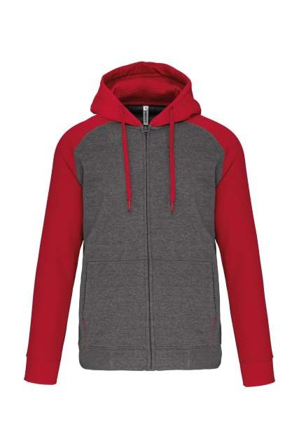 UNISEX TWO-TONE ZIPPED HOODED FLEECE JACKET