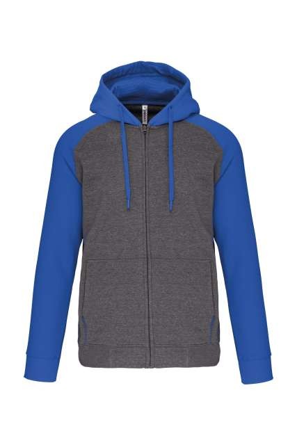 UNISEX TWO-TONE ZIPPED HOODED FLEECE JACKET