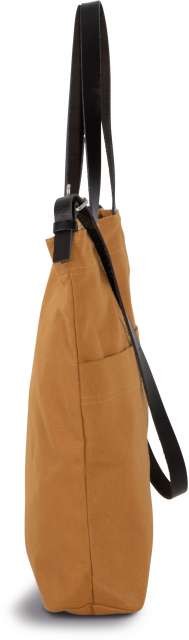 HANDBAG WITH LEATHER SHOULDER STRAP