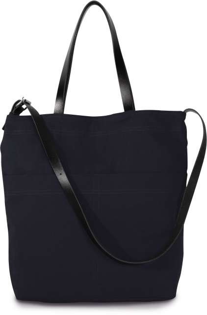 HANDBAG WITH LEATHER SHOULDER STRAP