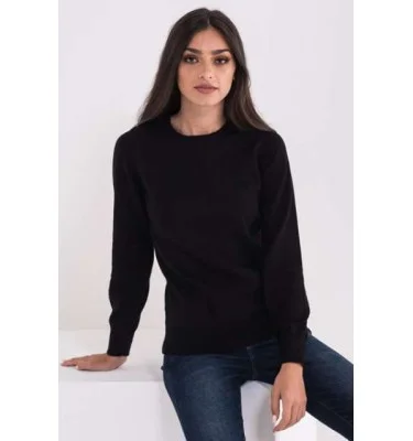LADIES’ CREW NECK FINE GAUGE COTTON PULLOVER