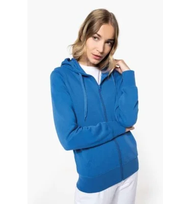LADIES' ECO-FRIENDLY ZIPPED HOODED SWEATSHIRT