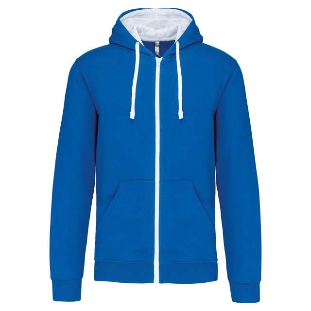 MEN'S CONTRAST HOODED FULL ZIP SWEATSHIRT