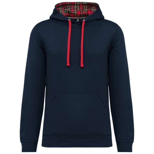 UNISEX CONTRAST PATTERNED HOODED SWEATSHIRT
