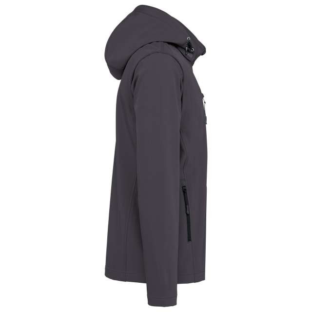 UNISEX 3-LAYER SOFTSHELL HOODED JACKET WITH REMOVABLE SLEEVES