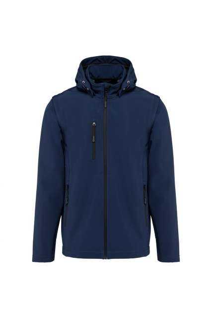UNISEX 3-LAYER SOFTSHELL HOODED JACKET WITH REMOVABLE SLEEVES