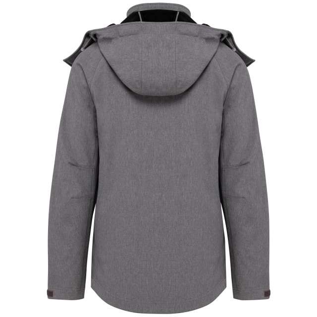 LADIES' DETACHABLE HOODED SOFTSHELL JACKET