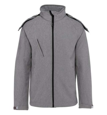 LADIES' DETACHABLE HOODED SOFTSHELL JACKET