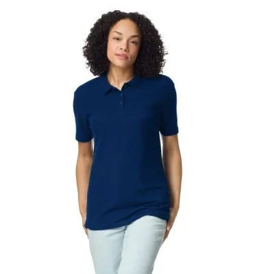 SOFTSTYLE™ LADIES' DOUBLE PIQUÉ POLO WITH 3 COLOUR-MATCHED BUTTONS