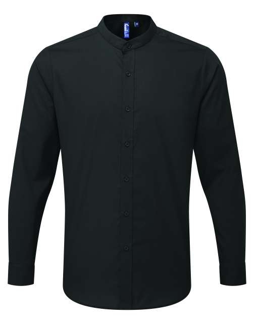 BANDED COLLAR 'GRANDAD' LONG SLEEVE SHIRT