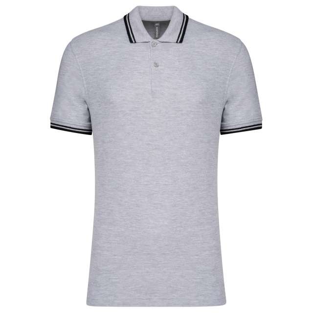 MEN'S SHORT-SLEEVED POLOSHIRT WITH CONTRASTING PIPING