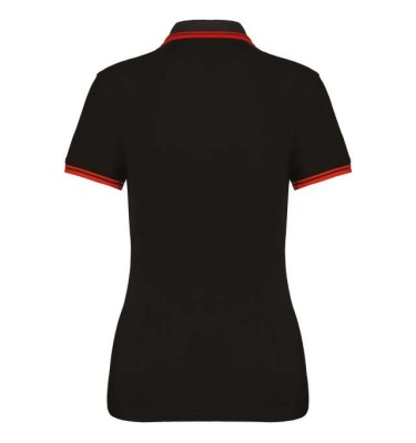 LADIE'S SHORT-SLEEVED POLOSHIRT WITH CONTRASTING PIPING