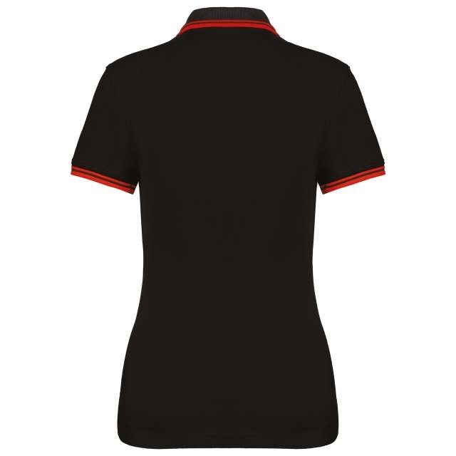 LADIE'S SHORT-SLEEVED POLOSHIRT WITH CONTRASTING PIPING