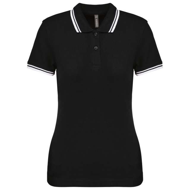 LADIE'S SHORT-SLEEVED POLOSHIRT WITH CONTRASTING PIPING