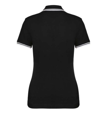 LADIE'S SHORT-SLEEVED POLOSHIRT WITH CONTRASTING PIPING