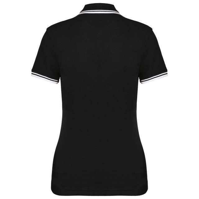 LADIE'S SHORT-SLEEVED POLOSHIRT WITH CONTRASTING PIPING
